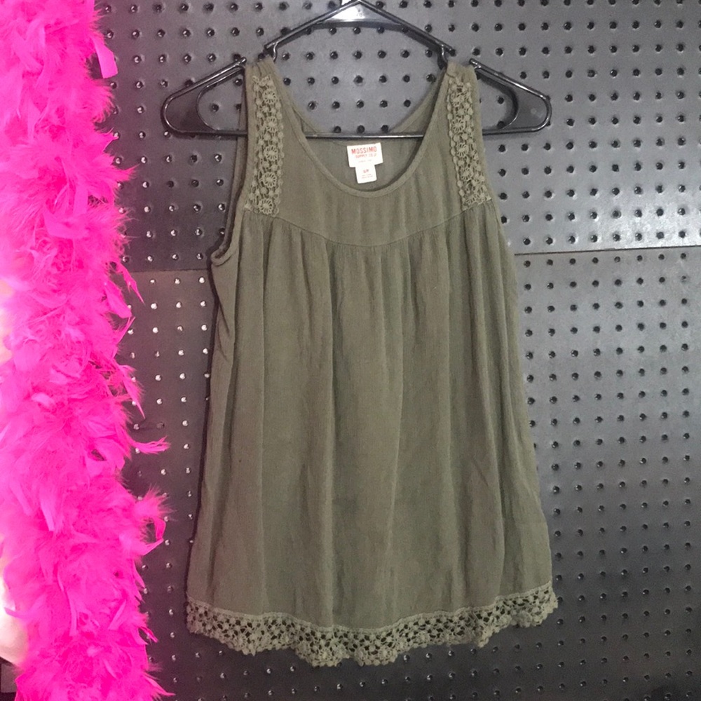 Army green tank top blouse